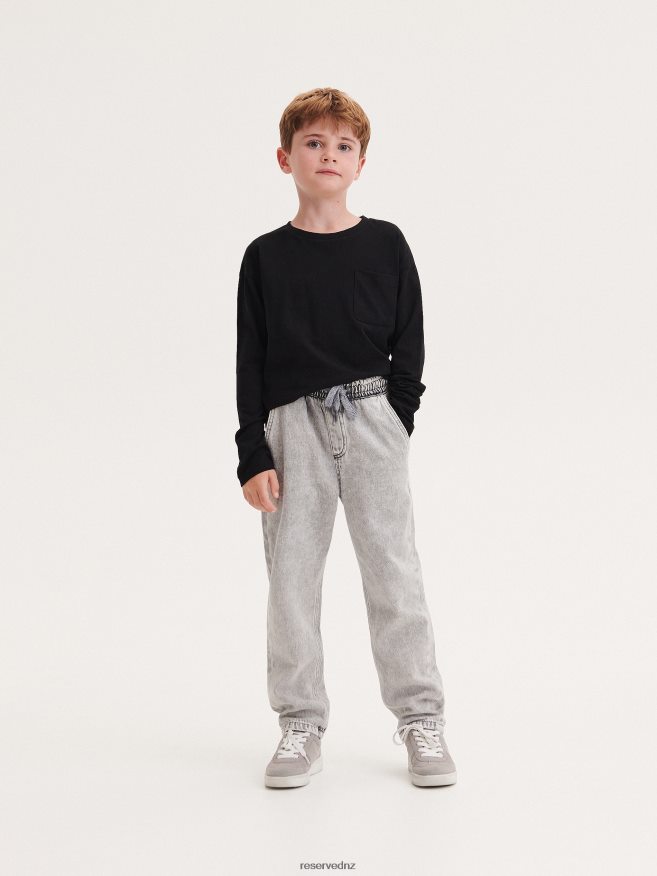 Reserved Boys Classic Denim Wide Leg Trousers P6H08T2114 Apparel Light Grey
