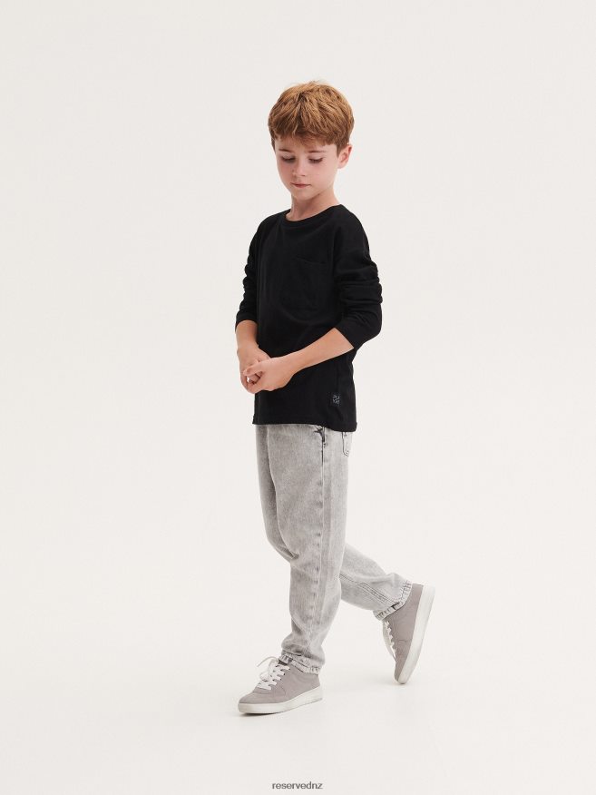 Reserved Boys Classic Denim Wide Leg Trousers P6H08T2188 Apparel Light Grey