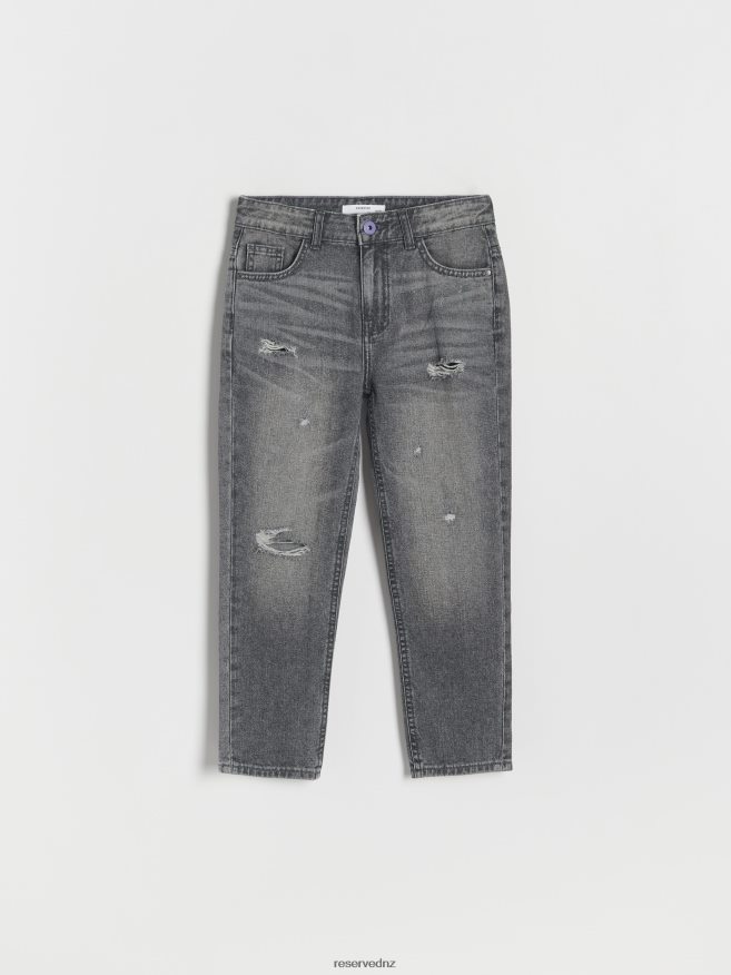 Reserved Boys Distressed Regular Jeans P6H08T2150 Apparel Grey