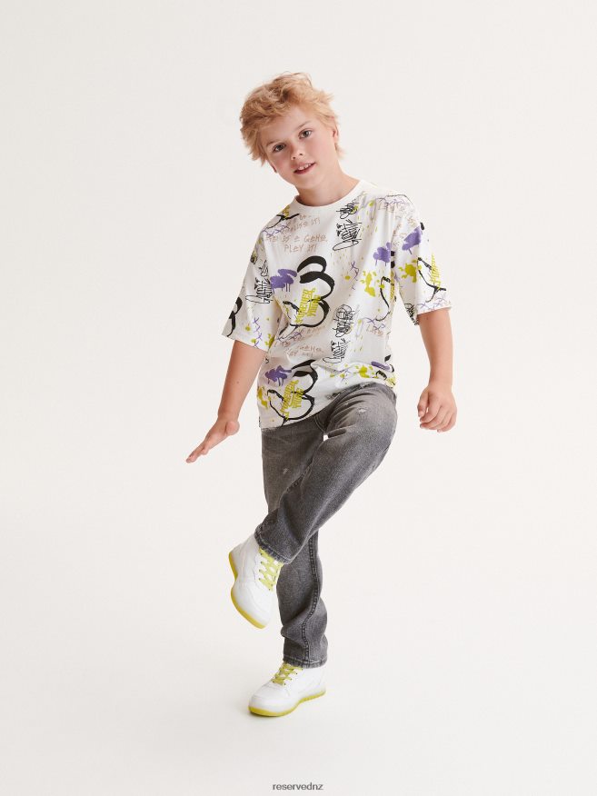 Reserved Boys Distressed Regular Jeans P6H08T2197 Apparel Grey