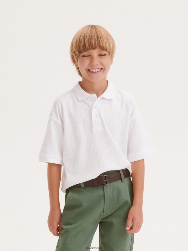 Reserved Boys Chino Trousers With Belt P6H08T2115 Apparel Pale Green