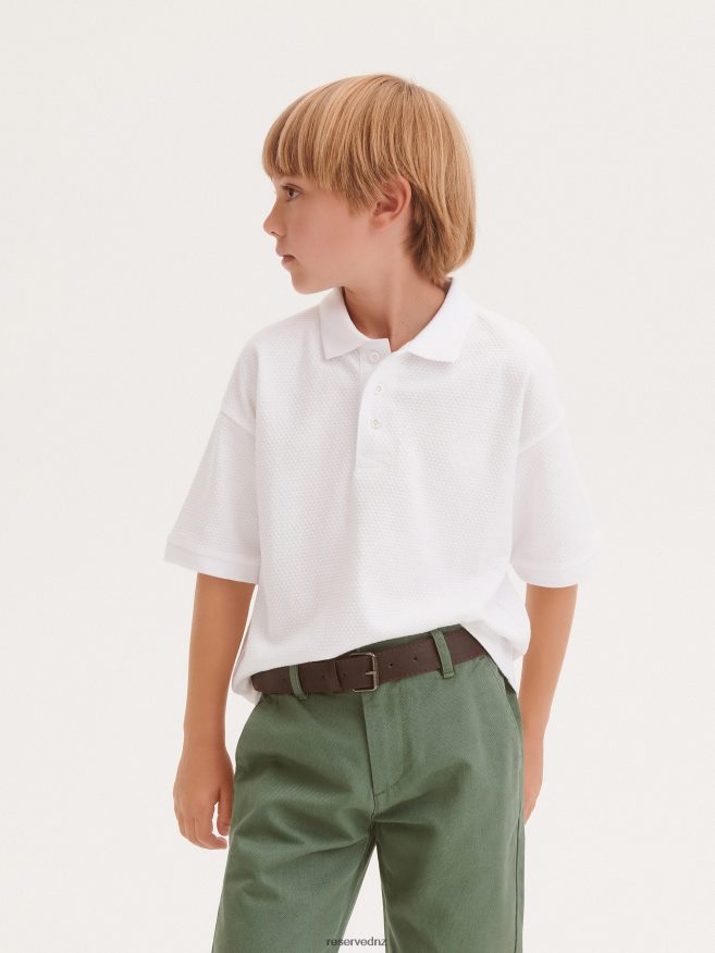 Reserved Boys Chino Trousers With Belt P6H08T2115 Apparel Pale Green