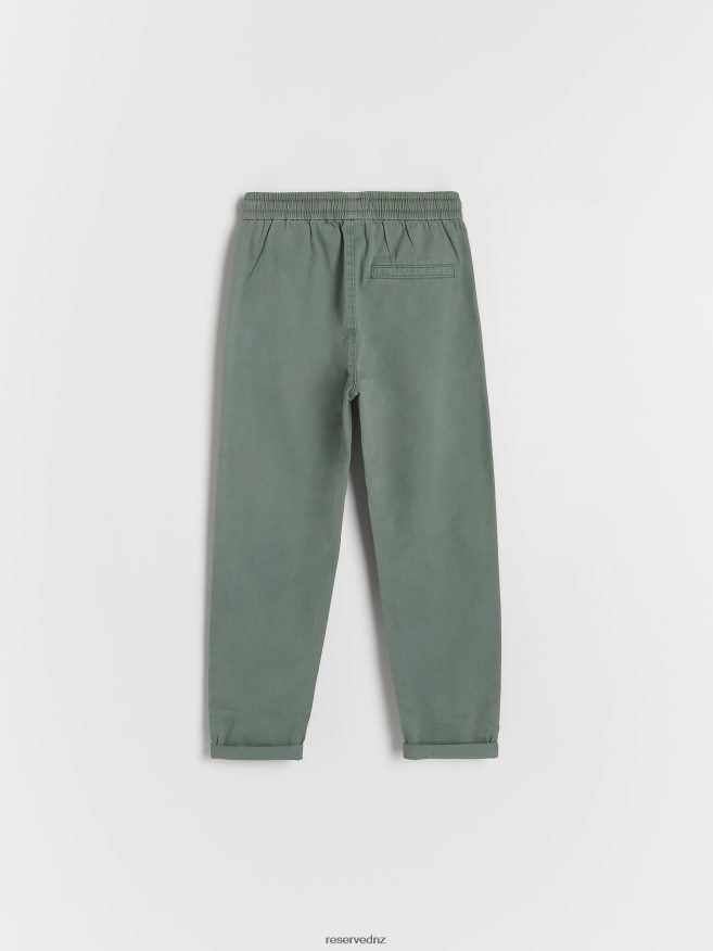 Reserved Boys Drawstring Waist Chino Trousers P6H08T2016 Apparel Mint Green