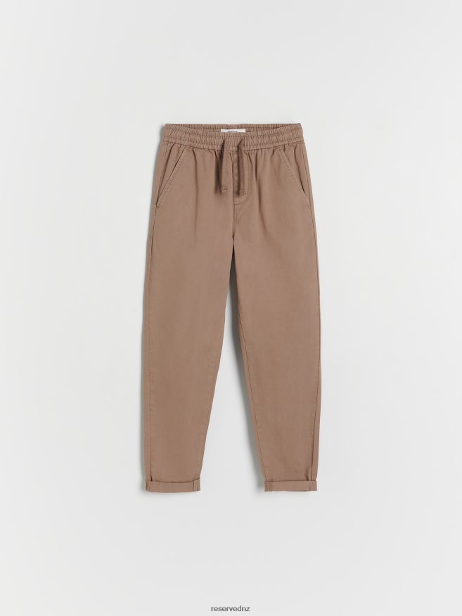 Reserved Boys Drawstring Waist Chino Trousers P6H08T2033 Apparel Brown