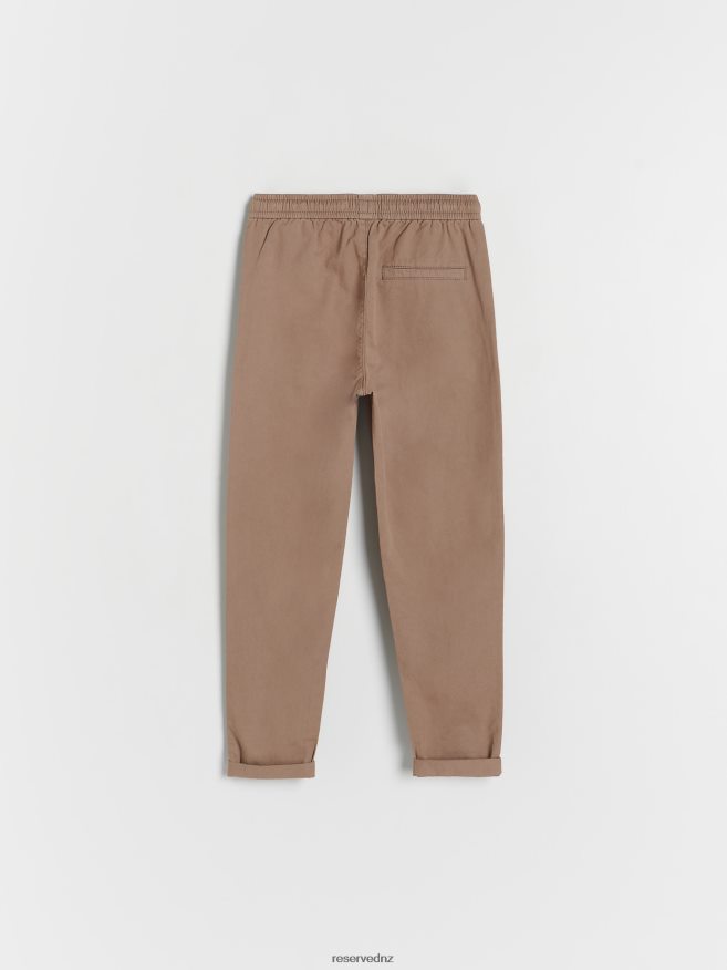 Reserved Boys Drawstring Waist Chino Trousers P6H08T2033 Apparel Brown
