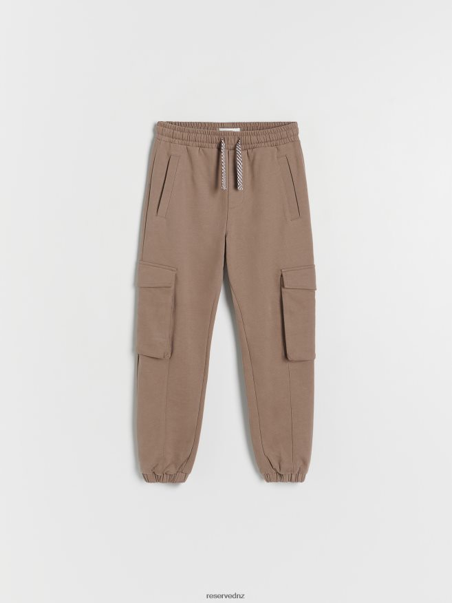 Reserved Boys Jersey Cargo Trousers P6H08T2123 Apparel Brown