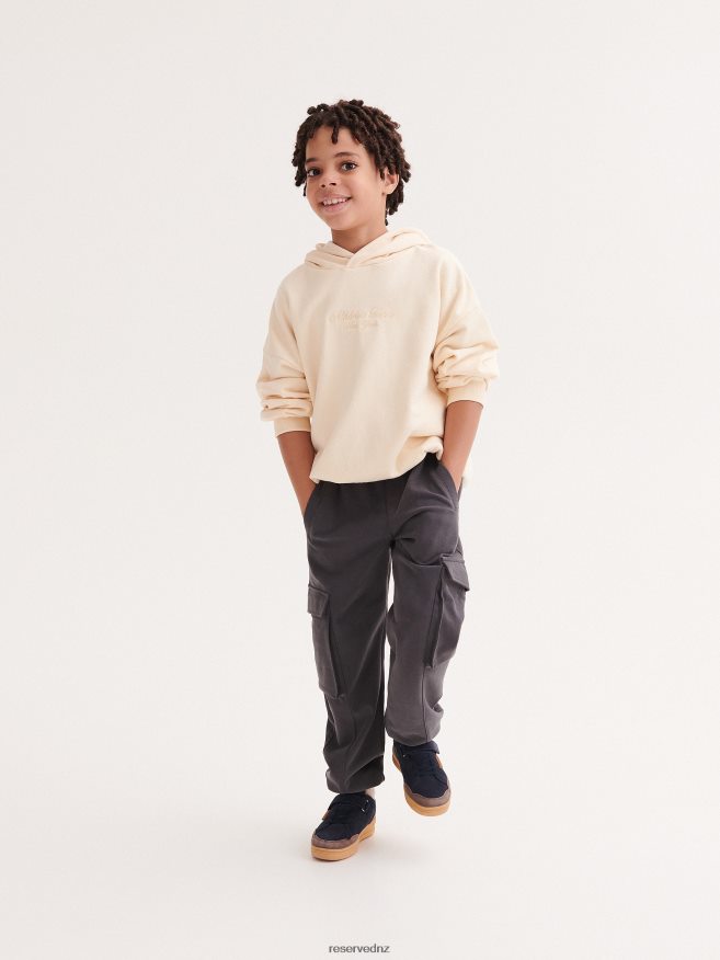 Reserved Boys Jersey Cargo Trousers P6H08T2138 Apparel Dark Grey