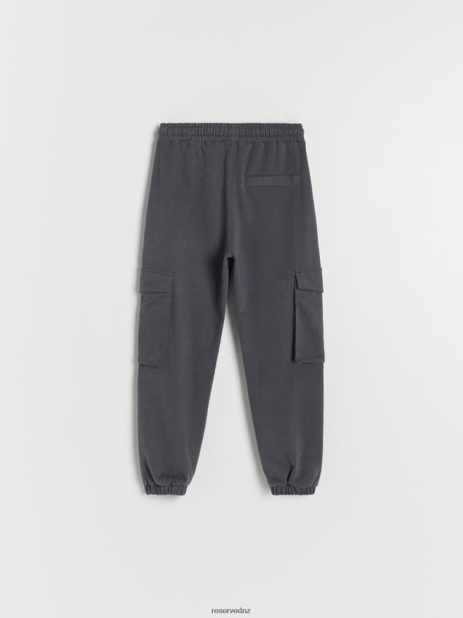 Reserved Boys Jersey Cargo Trousers P6H08T2138 Apparel Dark Grey
