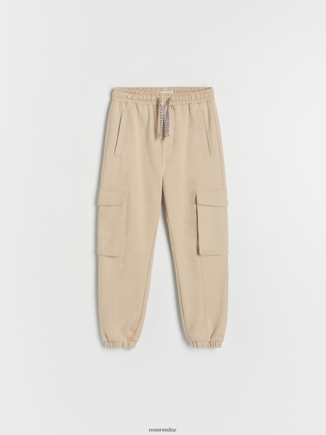 Reserved Boys Jersey Cargo Trousers P6H08T2180 Apparel Beige