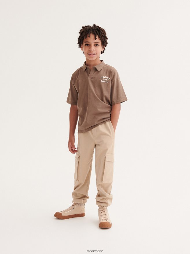 Reserved Boys Jersey Cargo Trousers P6H08T2180 Apparel Beige