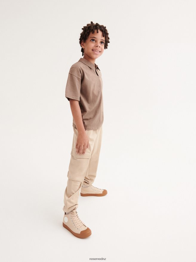 Reserved Boys Jersey Cargo Trousers P6H08T2180 Apparel Beige