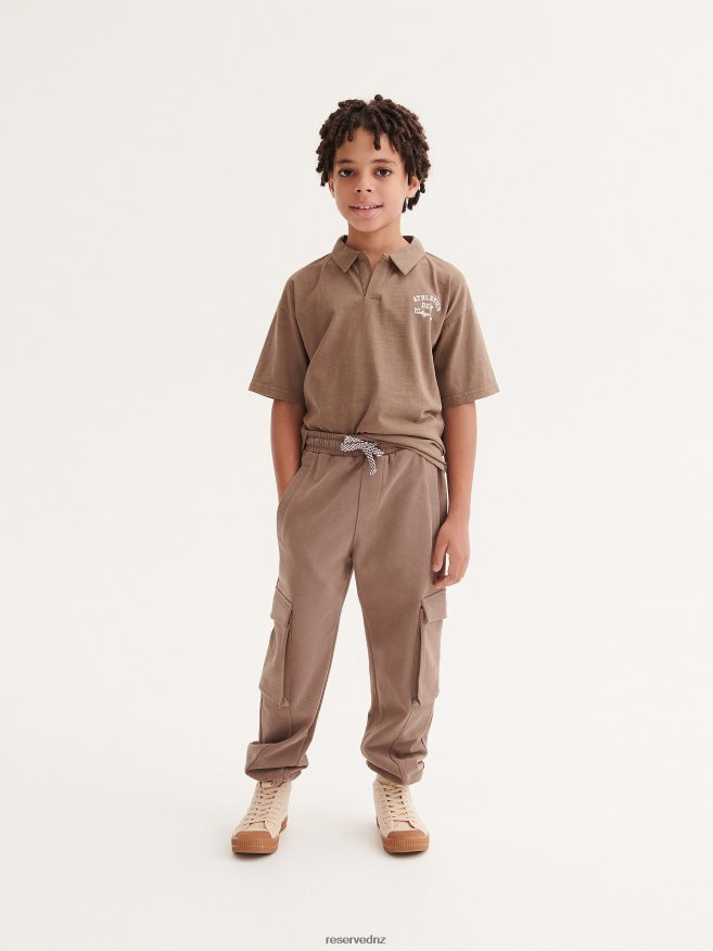 Reserved Boys Jersey Cargo Trousers P6H08T2191 Apparel Brown