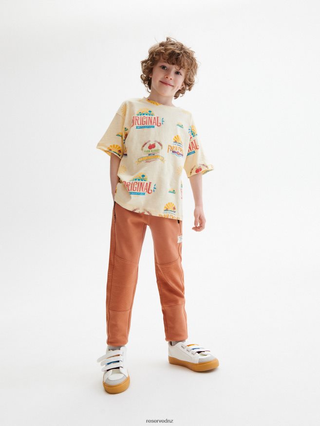 Reserved Boys Jogger Sweatpants P6H08T2211 Apparel Golden Brown