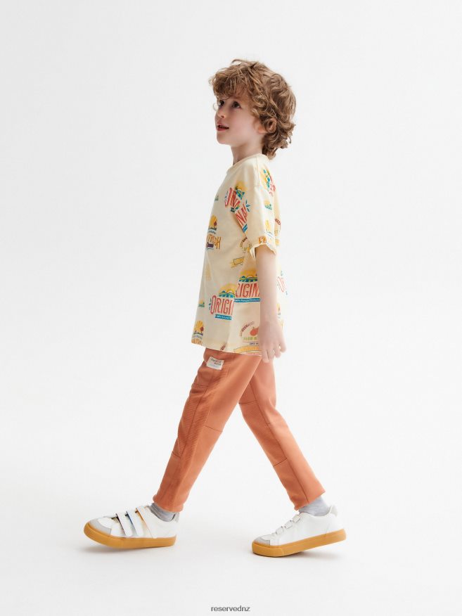 Reserved Boys Jogger Sweatpants P6H08T2211 Apparel Golden Brown