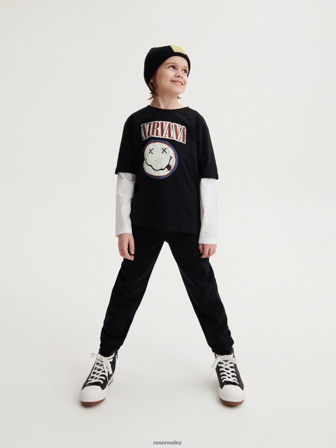 Reserved Boys Jogger Tracksuit Bottoms P6H08T2044 Apparel Black