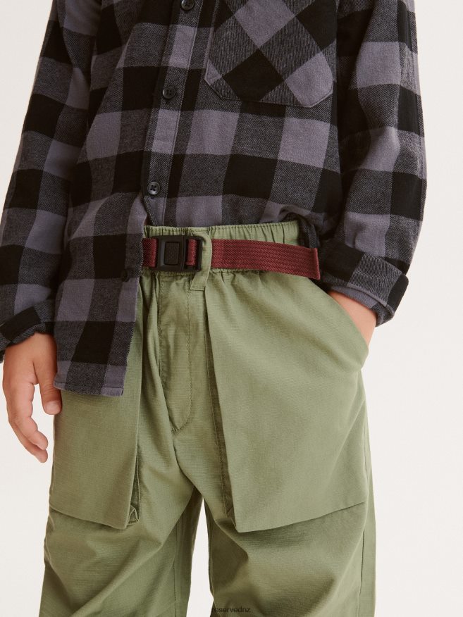 Reserved Boys Joggers With Cargo Pockets P6H08T2131 Apparel Olive