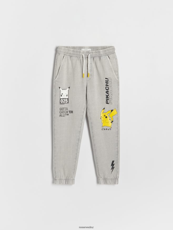 Reserved Boys Pokemon Sweatpants P6H08T2137 Apparel Light Grey