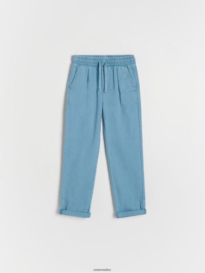 Reserved Boys Structural Fabric Chino Trousers P6H08T2013 Apparel Blue