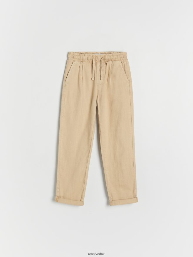 Reserved Boys Structural Fabric Chino Trousers P6H08T2092 Apparel Beige