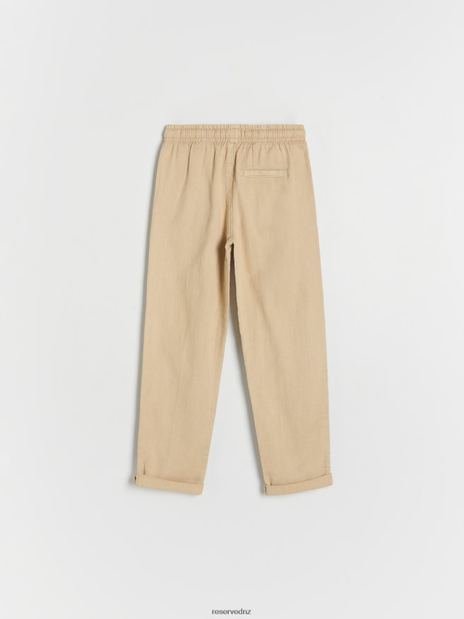 Reserved Boys Structural Fabric Chino Trousers P6H08T2181 Apparel Beige