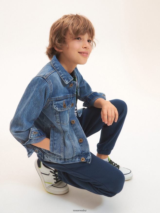 Reserved Boys Sweatpants With Patch P6H08T2032 Apparel Navy