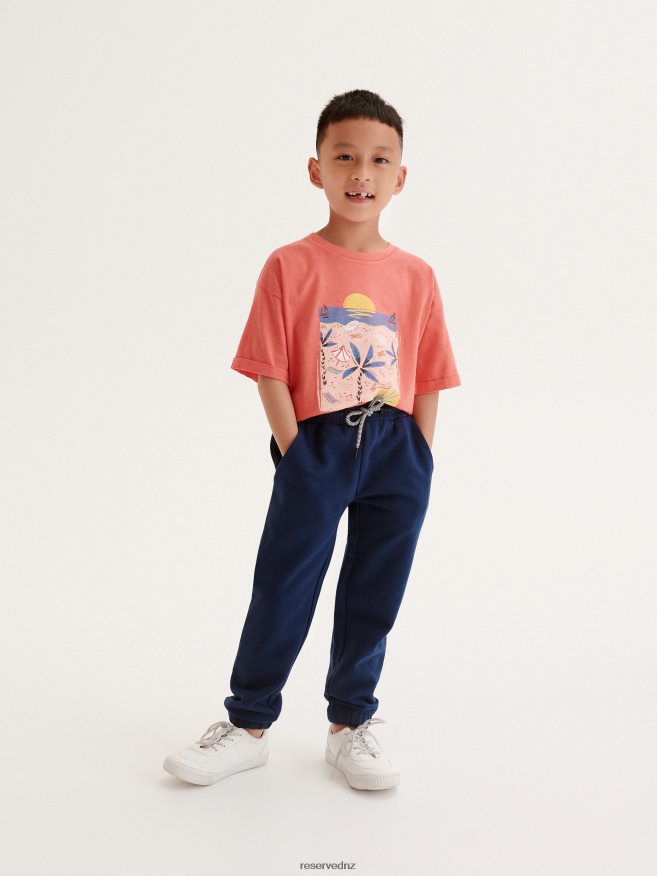 Reserved Boys Sweatpants With Patch P6H08T2099 Apparel Navy