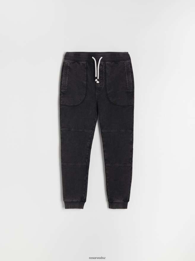 Reserved Boys Sweatpants With Wash Effect P6H08T2139 Apparel Black