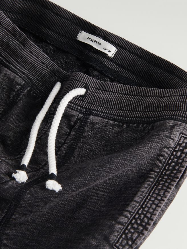 Reserved Boys Sweatpants With Wash Effect P6H08T2139 Apparel Black