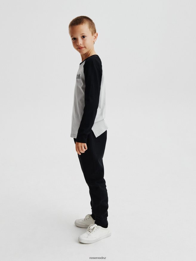 Reserved Boys Zipper Sweatpants P6H08T2119 Apparel Black