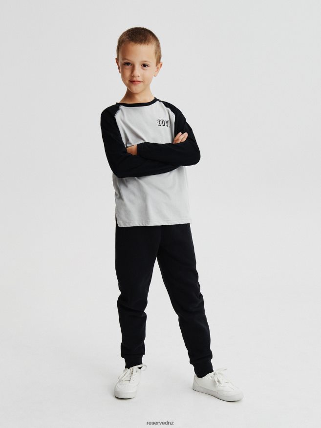 Reserved Boys Zipper Sweatpants P6H08T2119 Apparel Black