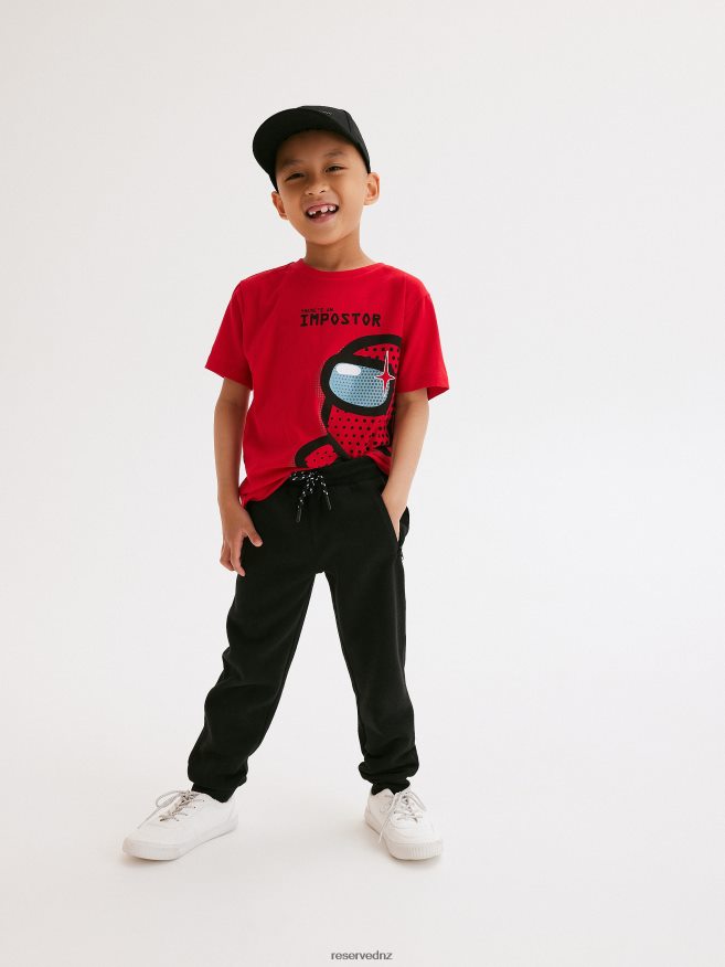 Reserved Boys Zipper Sweatpants P6H08T2119 Apparel Black