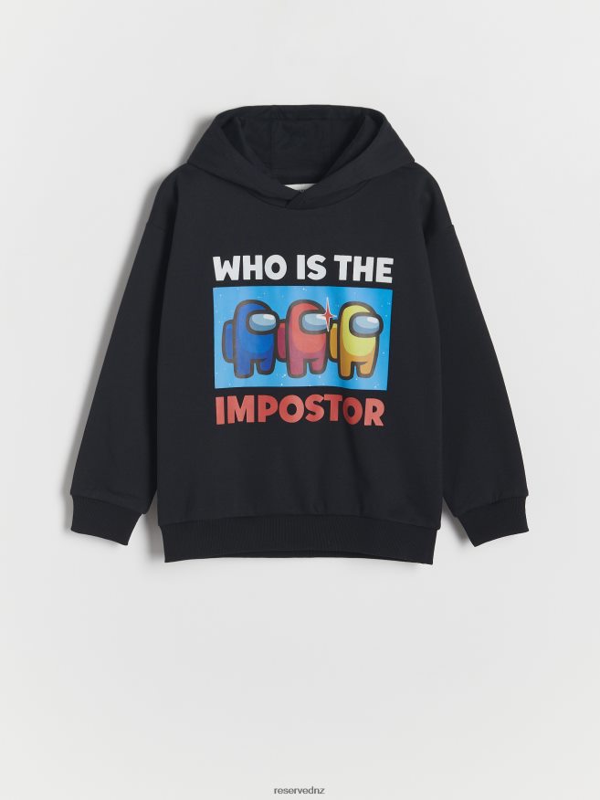 Reserved Boys Among Us Hoodie P6H08T2083 Apparel Black