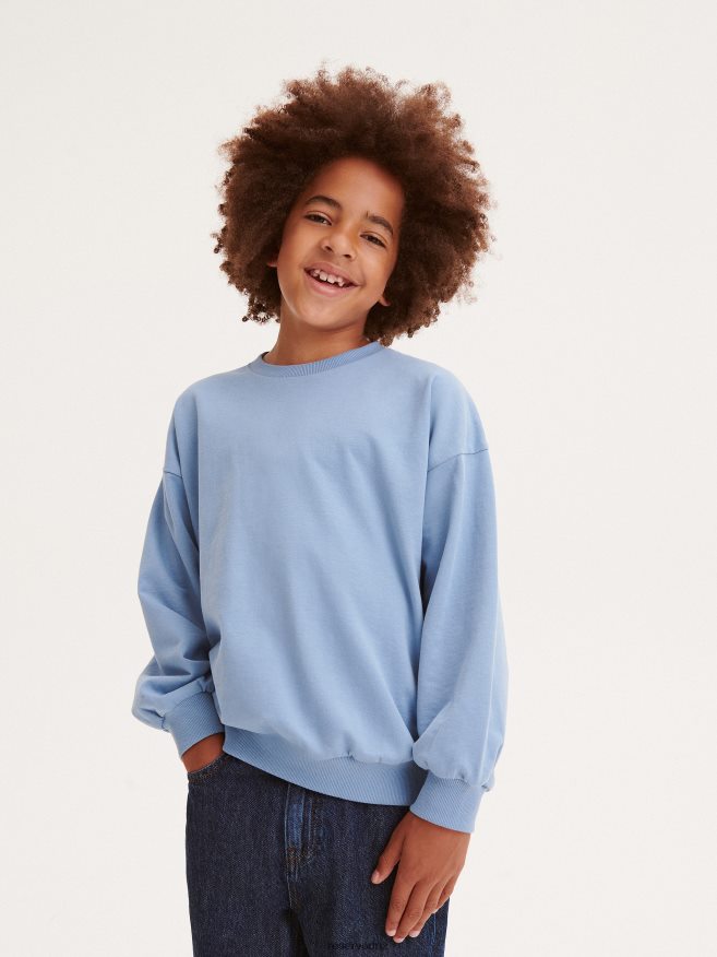 Reserved Boys Basic Plain Sweatshirt P6H08T2014 Apparel Blue