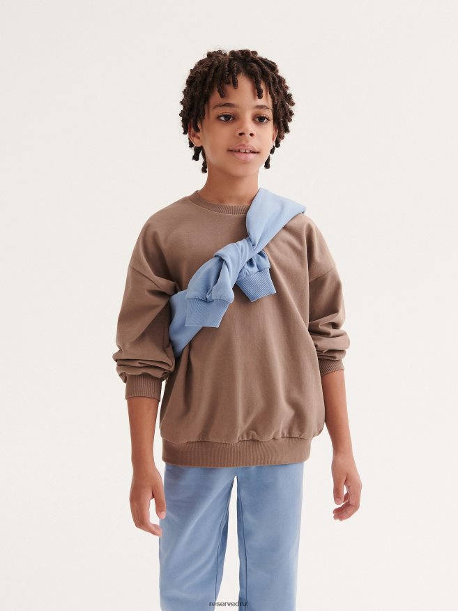 Reserved Boys Basic Plain Sweatshirt P6H08T2036 Apparel Brown