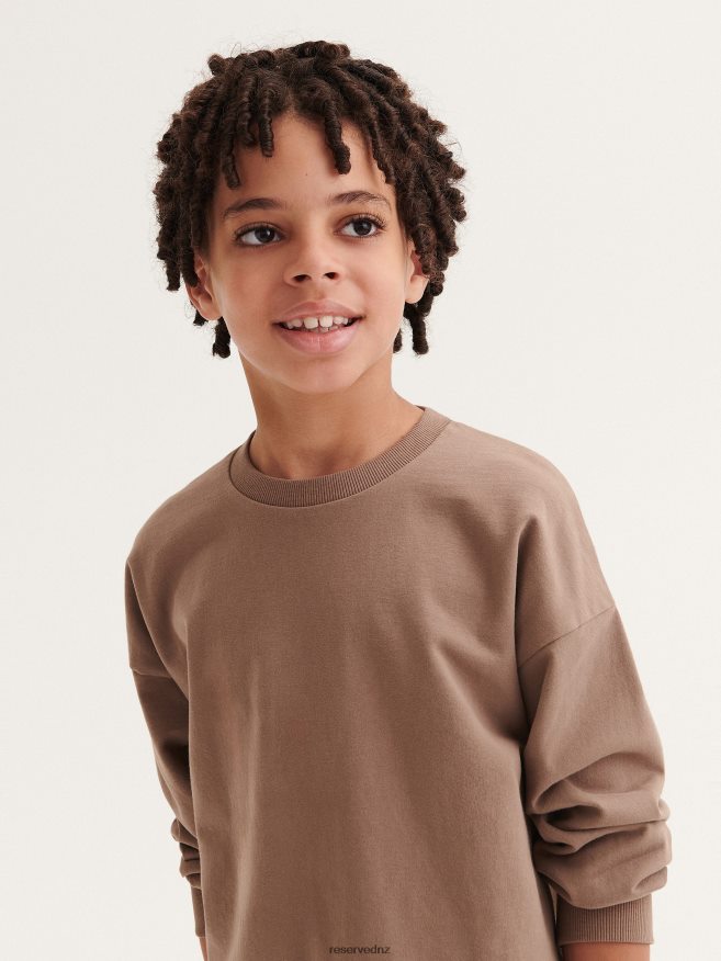 Reserved Boys Basic Plain Sweatshirt P6H08T2036 Apparel Brown