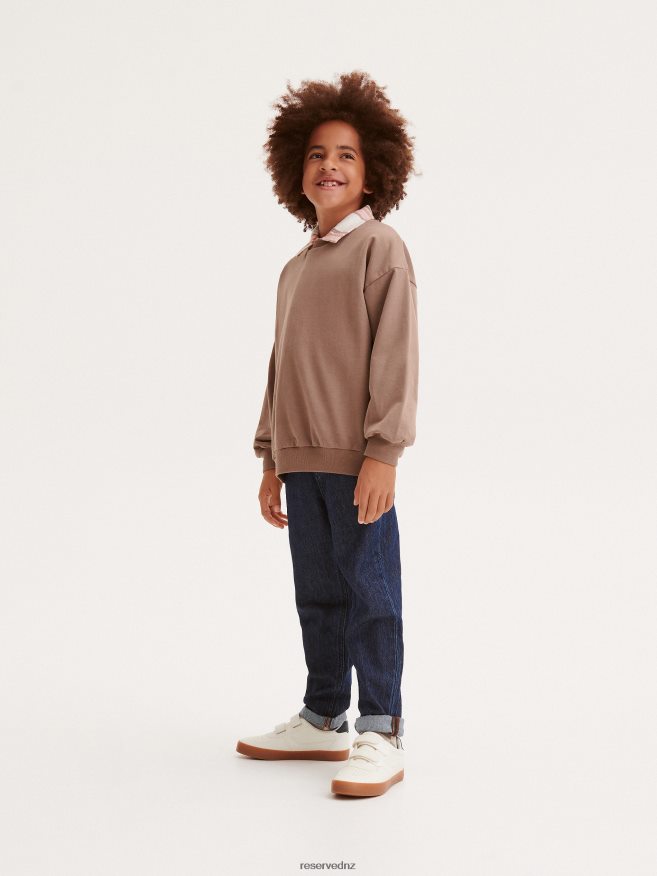 Reserved Boys Basic Plain Sweatshirt P6H08T2036 Apparel Brown