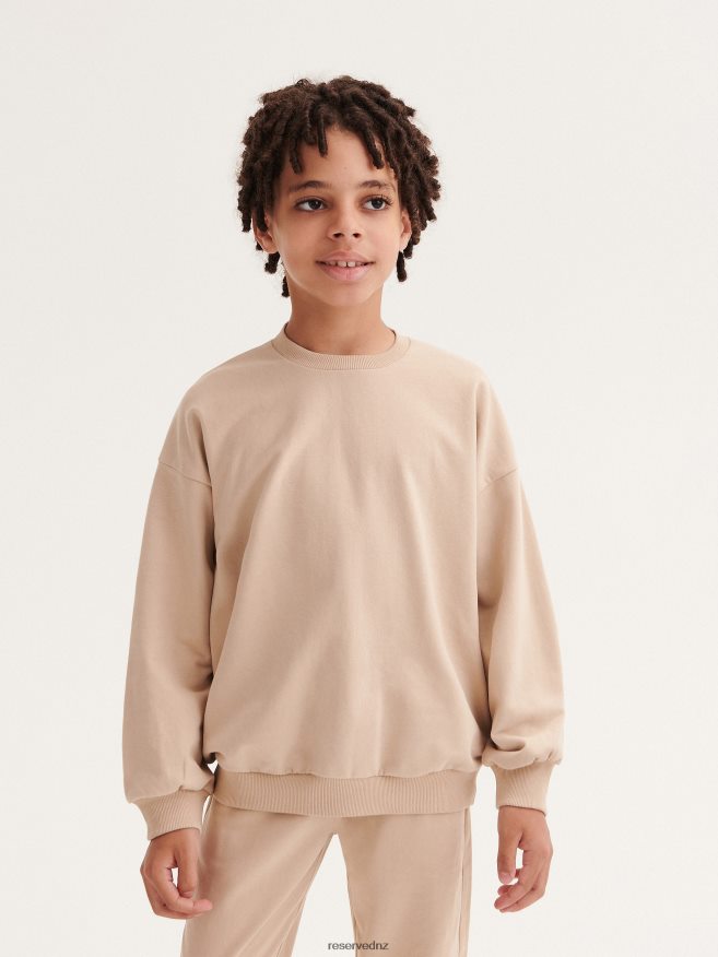 Reserved Boys Basic Plain Sweatshirt P6H08T2040 Apparel Beige