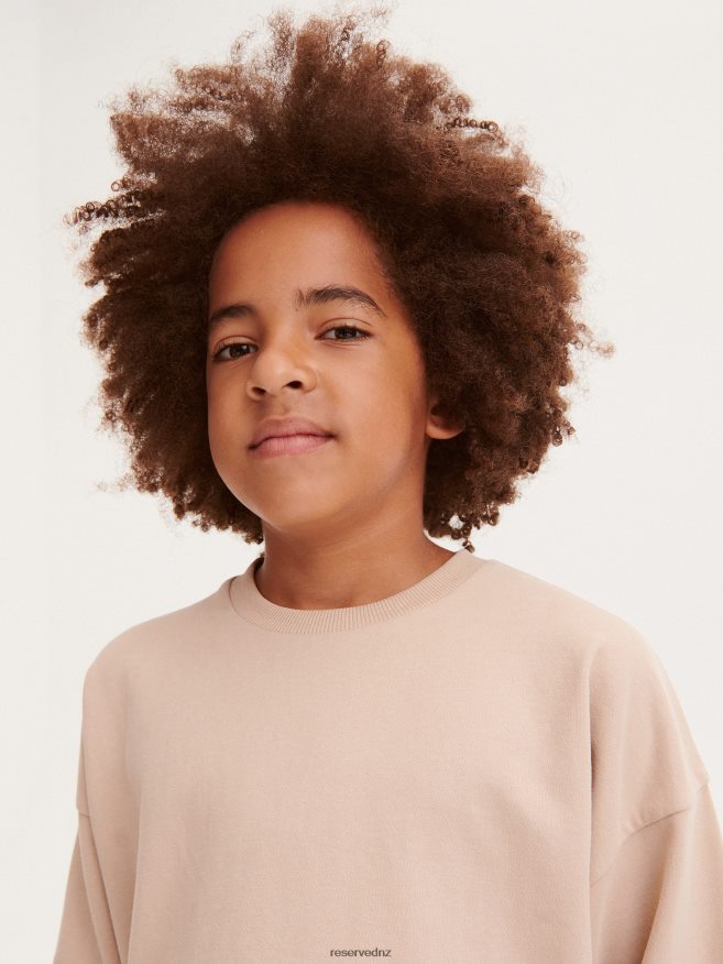 Reserved Boys Basic Plain Sweatshirt P6H08T2040 Apparel Beige