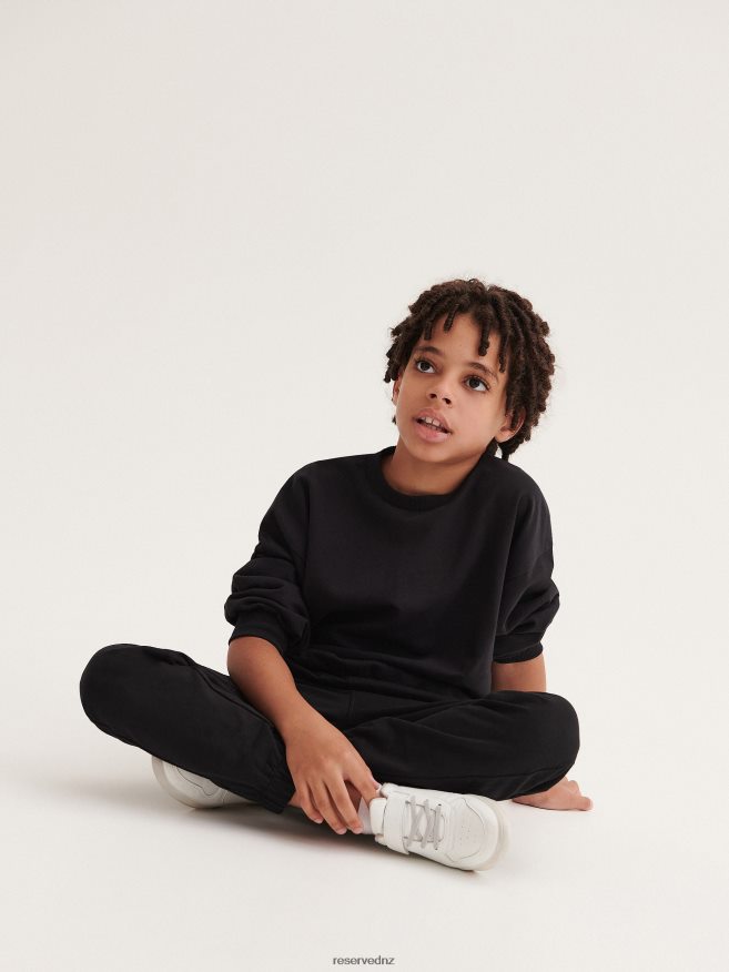 Reserved Boys Basic Plain Sweatshirt P6H08T2074 Apparel Black