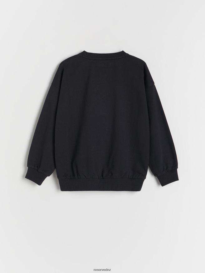 Reserved Boys Basic Plain Sweatshirt P6H08T2074 Apparel Black