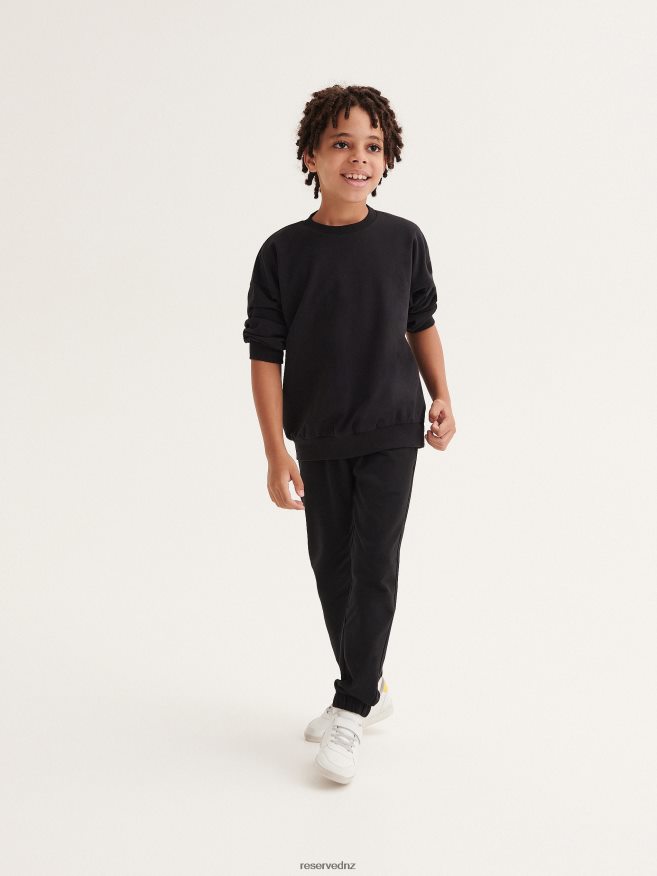 Reserved Boys Basic Plain Sweatshirt P6H08T2074 Apparel Black
