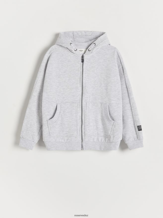 Reserved Boys Cotton Hoodie P6H08T2061 Apparel Light Grey
