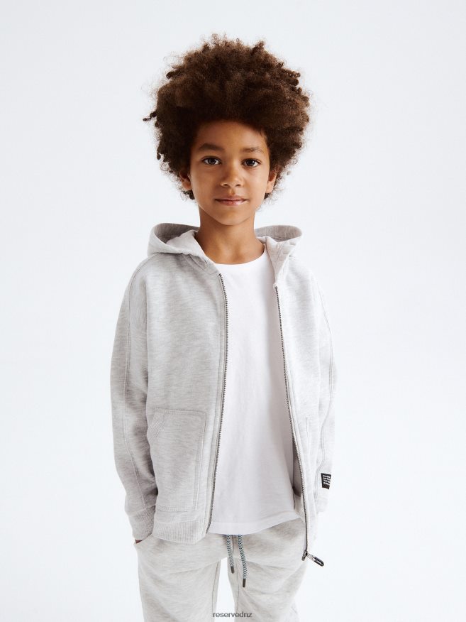 Reserved Boys Cotton Hoodie P6H08T2061 Apparel Light Grey