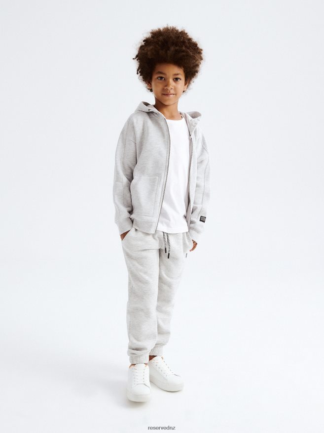 Reserved Boys Cotton Hoodie P6H08T2061 Apparel Light Grey