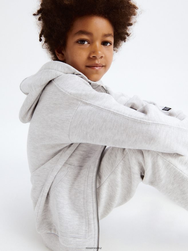 Reserved Boys Cotton Hoodie P6H08T2061 Apparel Light Grey