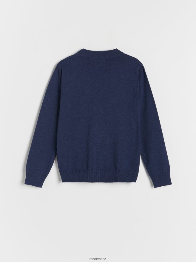 Reserved Boys Melange Cardigan P6H08T2097 Apparel Steel Blue