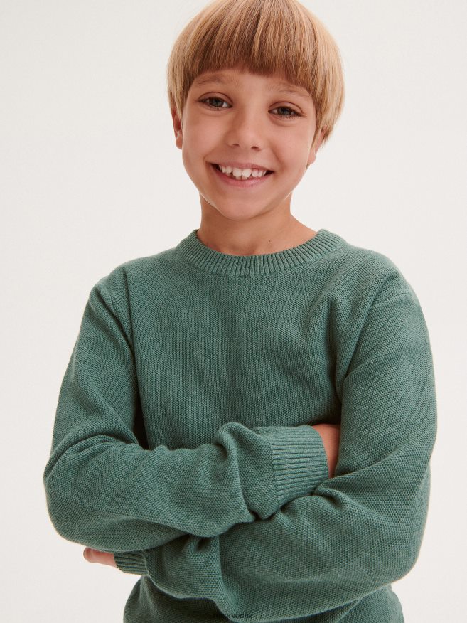 Reserved Boys Melange Jumper P6H08T2093 Apparel Pale Green