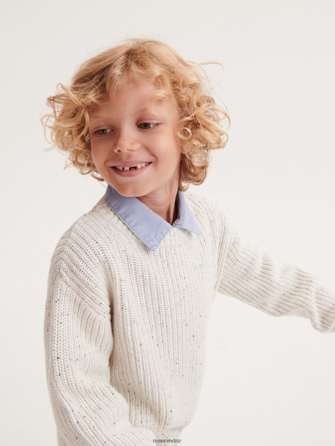 Reserved Boys Melange Jumper P6H08T2136 Apparel Cream