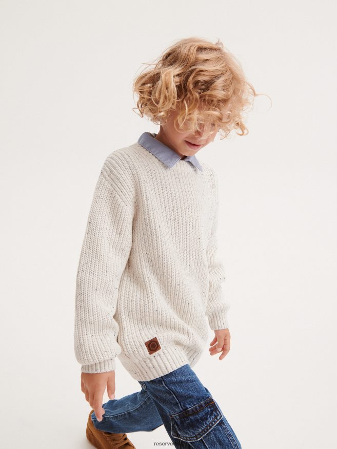 Reserved Boys Melange Jumper P6H08T2136 Apparel Cream