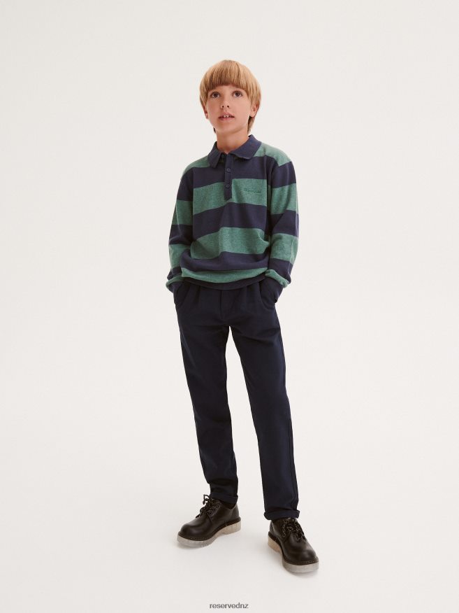 Reserved Boys Melange Polo Jumper P6H08T2117 Apparel Pale Green